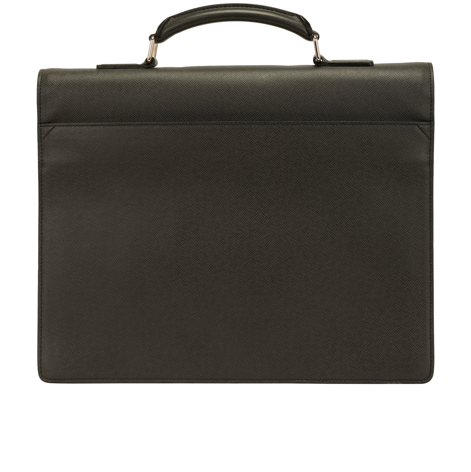 Briefcase, &pound;495, Handbags, Black, Leather, Back view